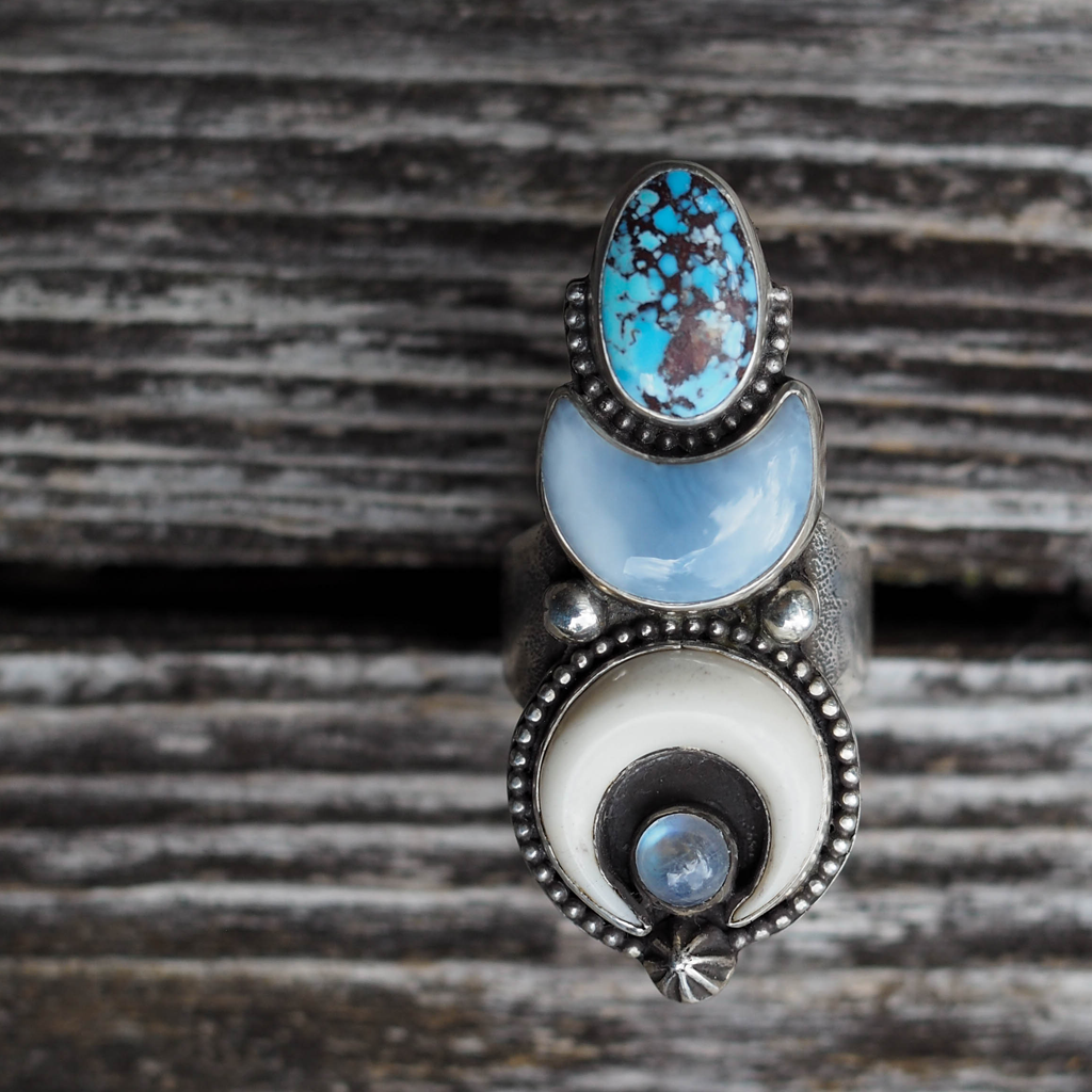 lavender crescent ring #1 | sz 7.5