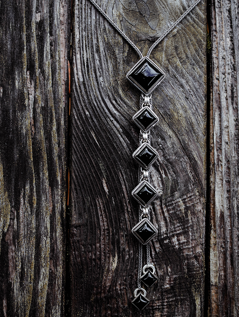 onyx chain bolo tie