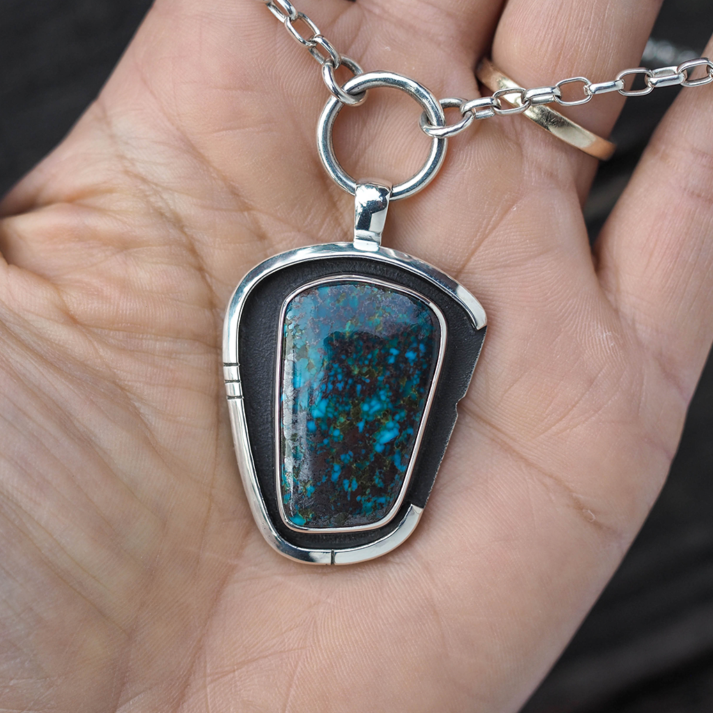 turquoise shield ring necklace