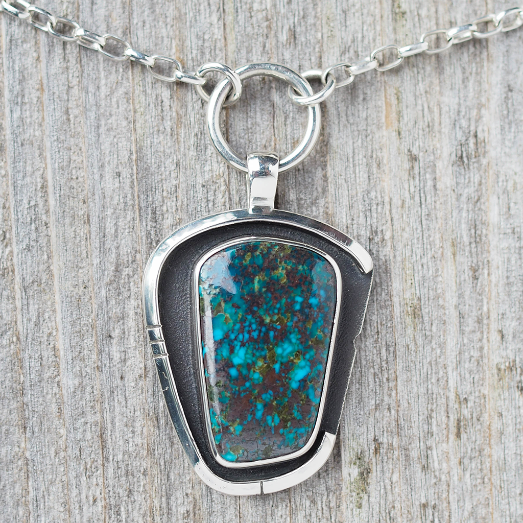 turquoise shield ring necklace