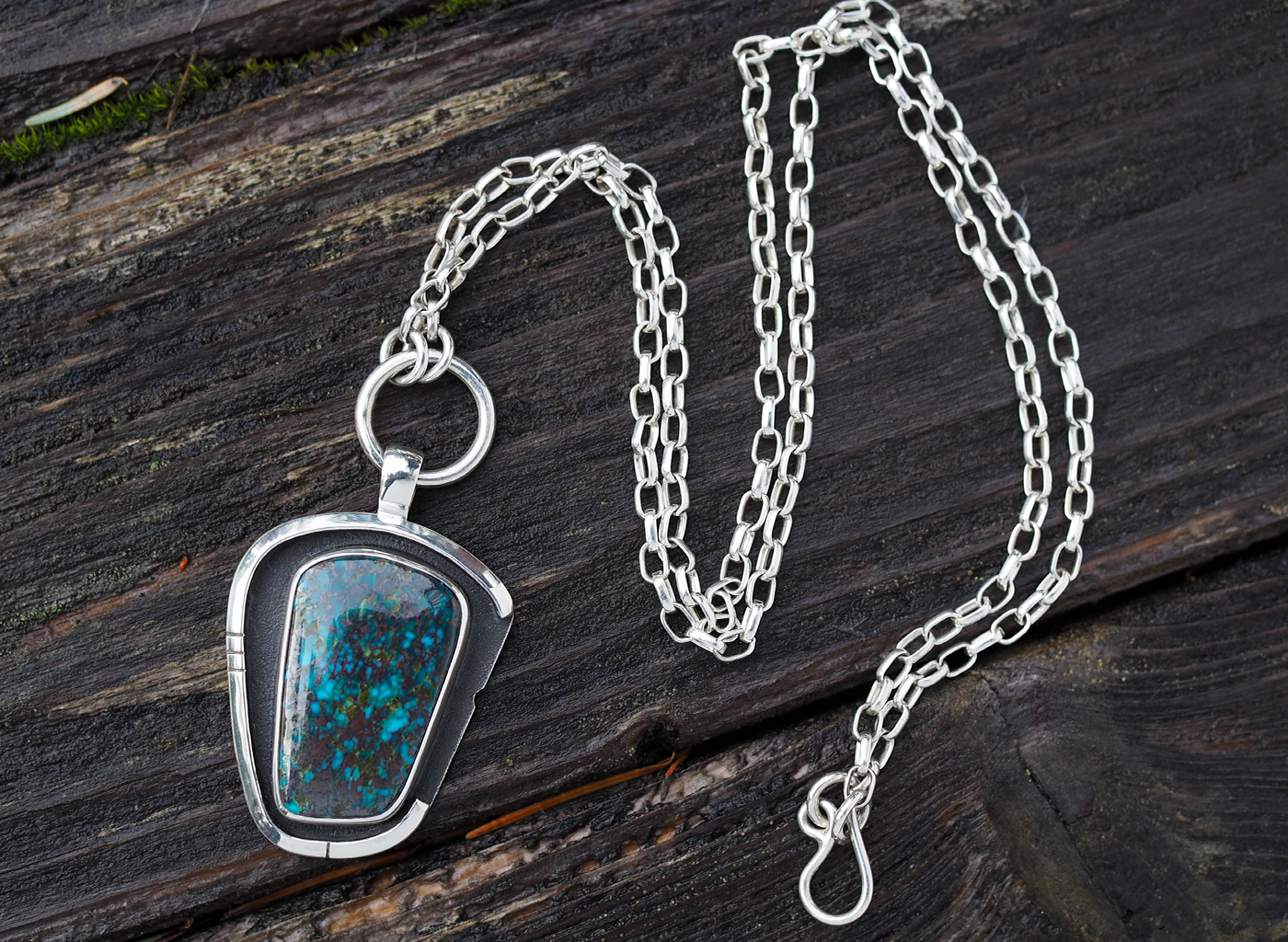 turquoise shield ring necklace