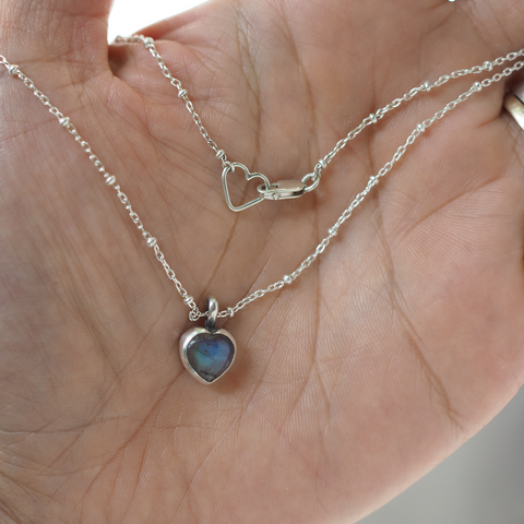 labradorite heart necklace #3 | the mini