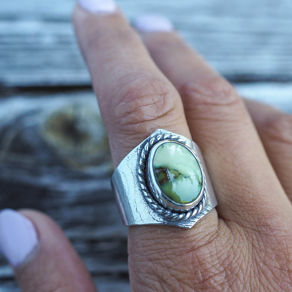 damele turquoise cuttlebone ring | sz 10