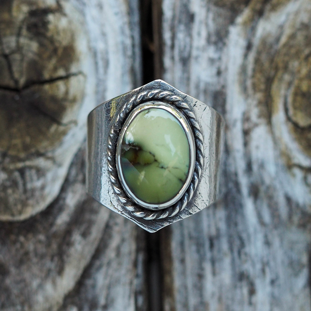 damele turquoise cuttlebone ring | sz 10