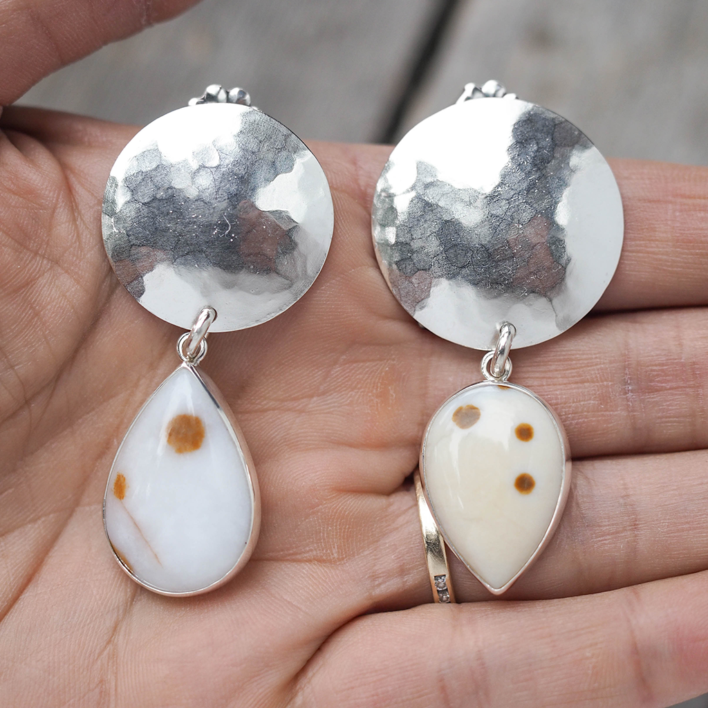 polka dot agate earrings