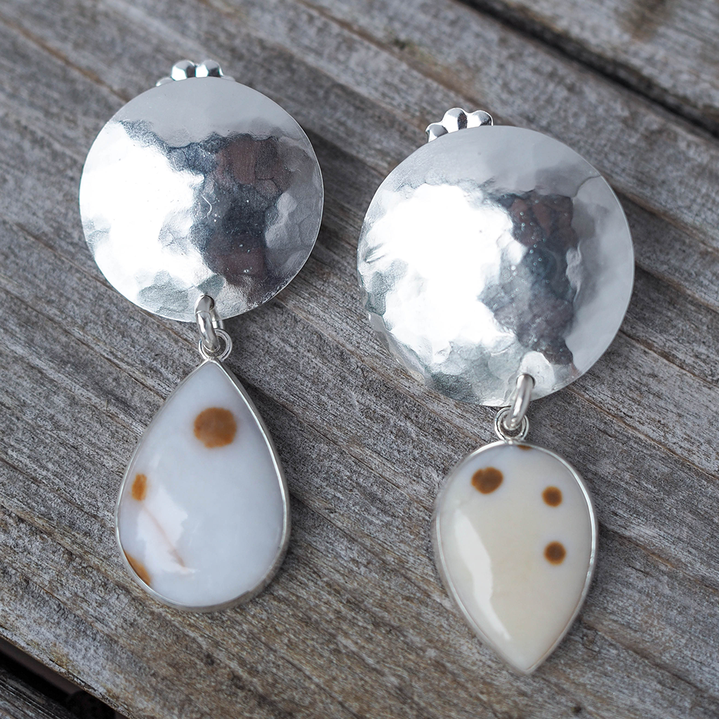 polka dot agate earrings