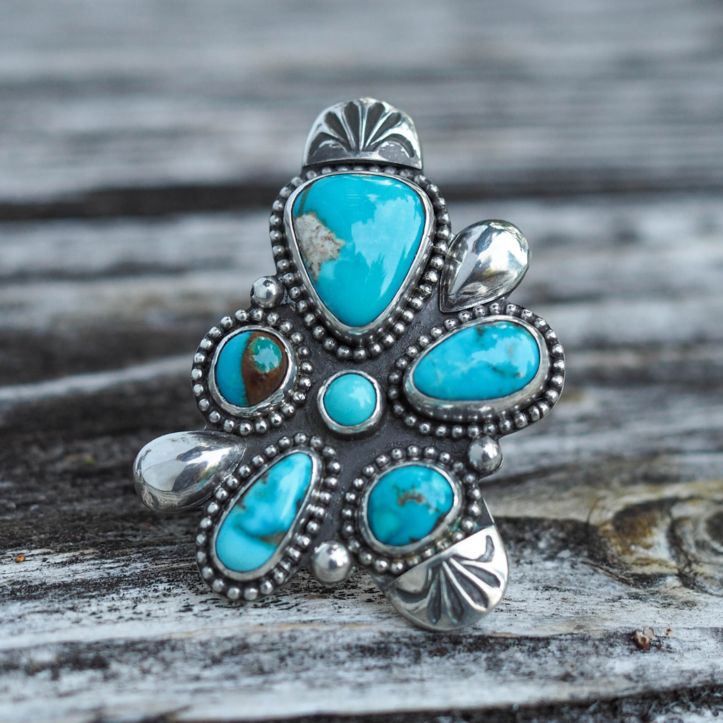 turquoise cluster ring | sz 7