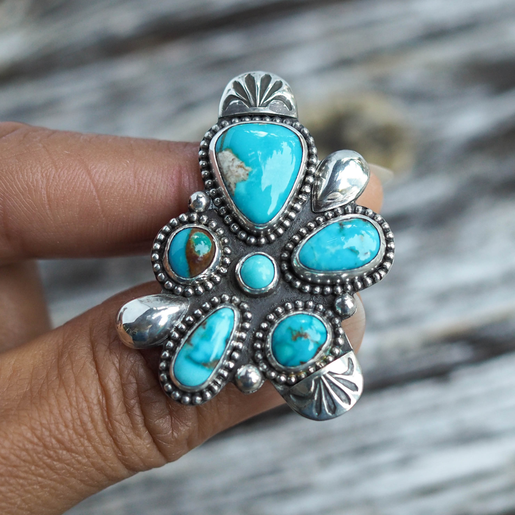 turquoise cluster ring | sz 7