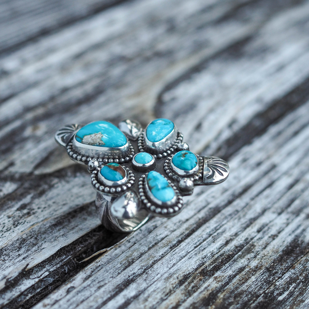 turquoise cluster ring | sz 7