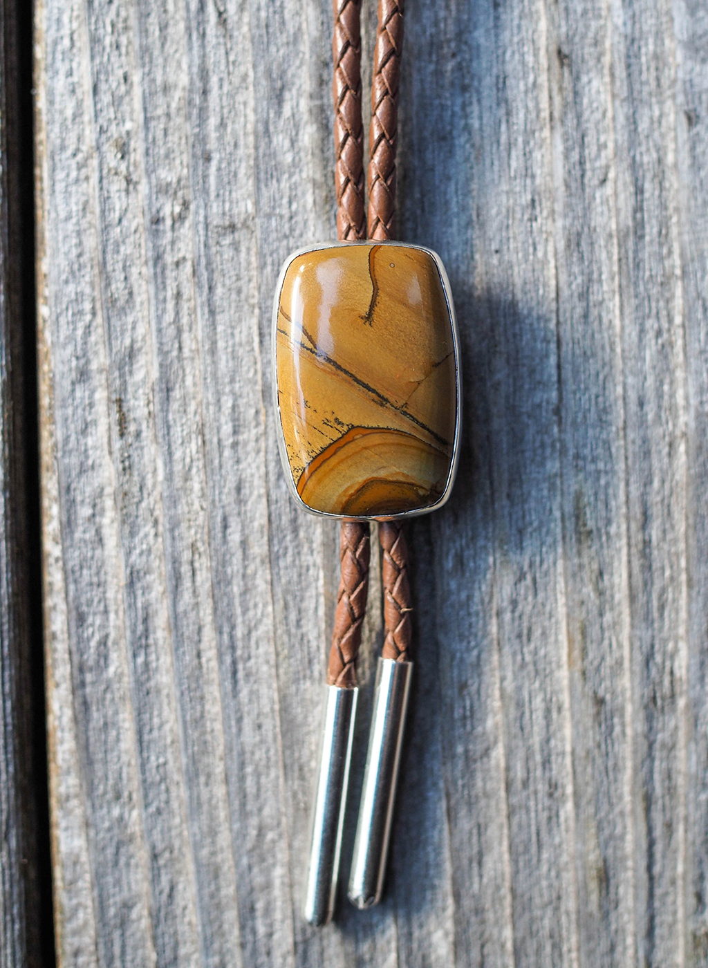 landscape jasper bolo tie #1