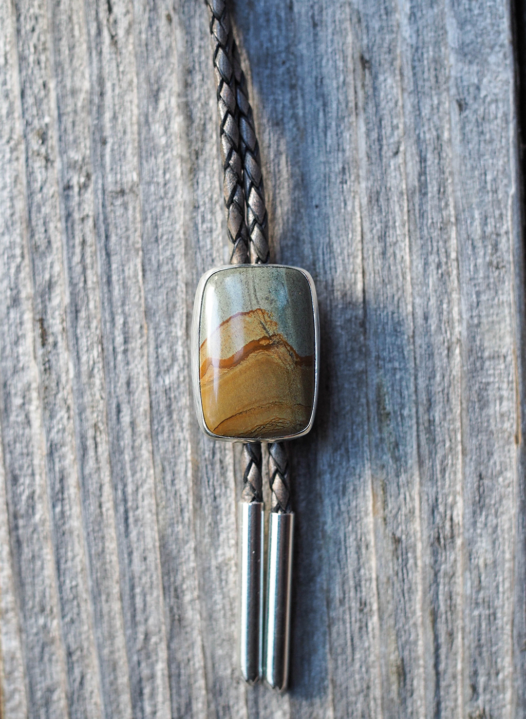 landscape jasper bolo tie #2