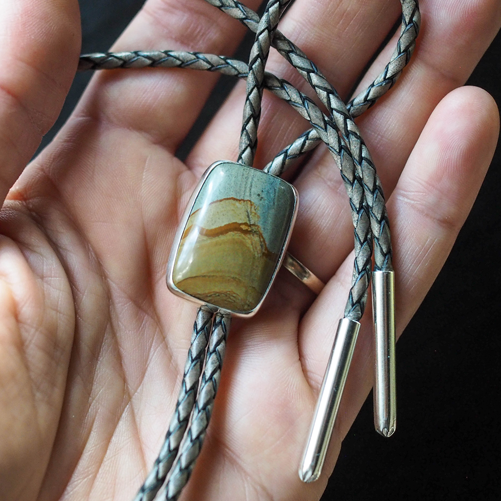 landscape jasper bolo tie #2