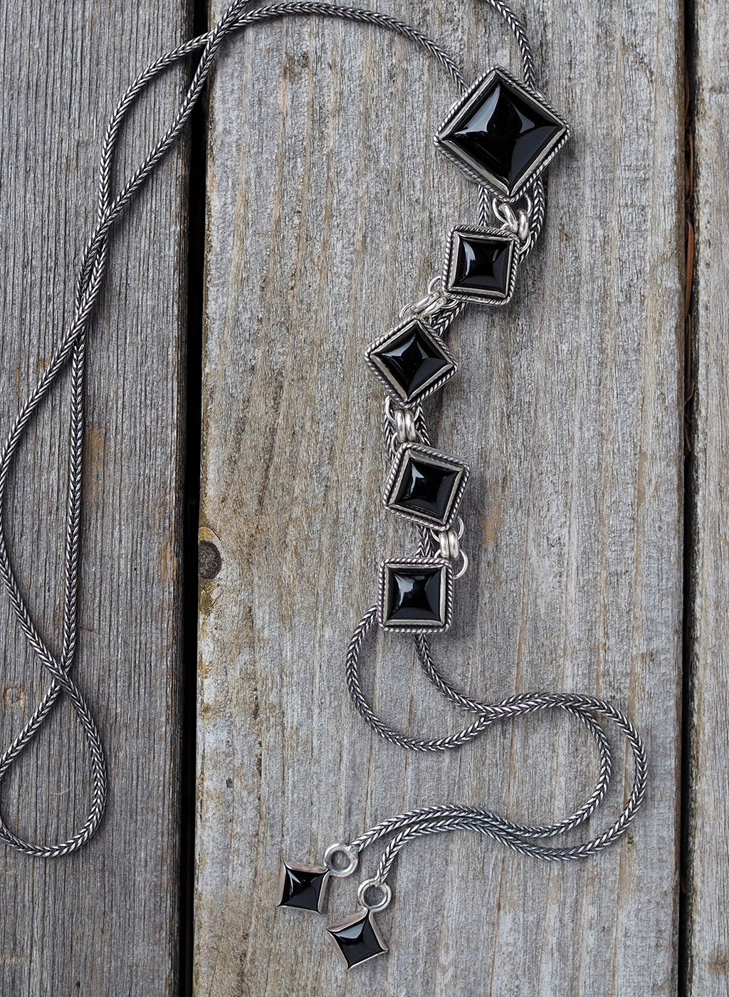 onyx chain bolo tie