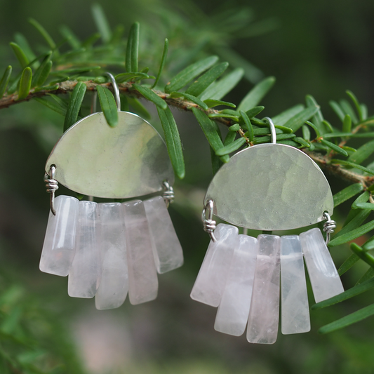 rose quartz earrings