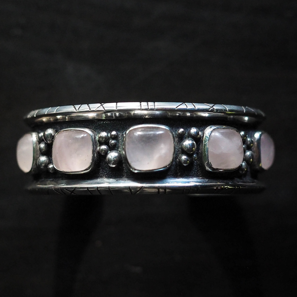 rose quartz cuff bracelet | 6.5"