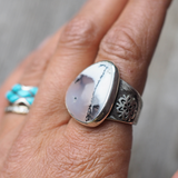 dendritic opal snowflake ring | sz 8.5