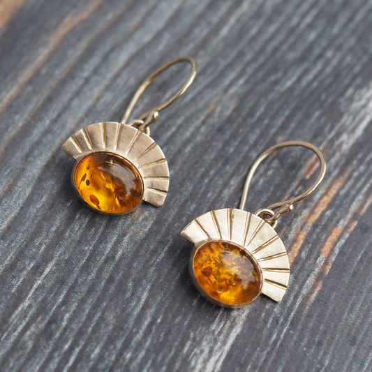 baltic amber golden sun earrings