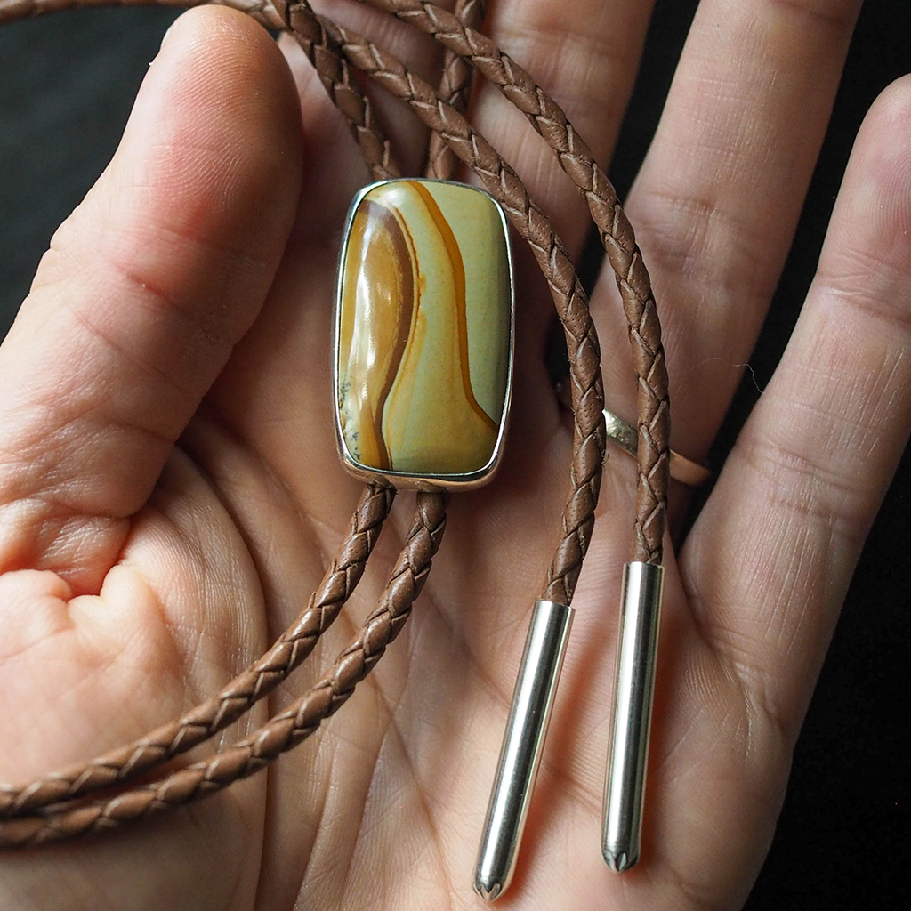 landscape jasper bolo tie #3