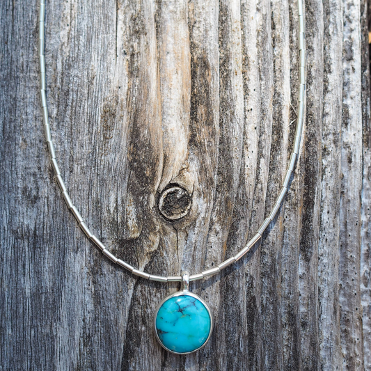 slinky beaded turquoise necklace #3